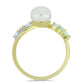 Pozlacený Stříbrný Prsten s Bílou Sladkovodní Perlou a Akvamarínem