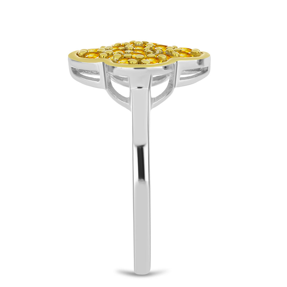 Stříbro 925/1000 - Prsten s Uralským Citrínem - Karátové číslo: 0.73. přibližná hmotnost: 2.56 gramů 4 