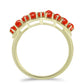 Pozlacené Stříbro 925/1000 - Prsten s Červeným Houbovým Korálem - Karátové číslo: 0.51. přibližná hmotnost: 4.5 gramů