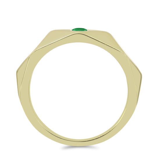 Pozlacený Stříbrný Prsten s Zambijským Smaragdem