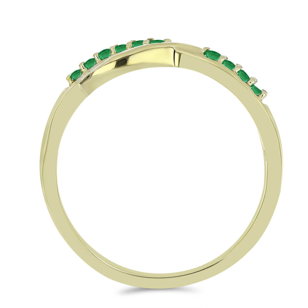 Pozlacené Stříbro 925/1000 - Prsten s Zambijským Smaragdem - Karátové číslo: 0.17. přibližná hmotnost: 2.74 gramů 2 