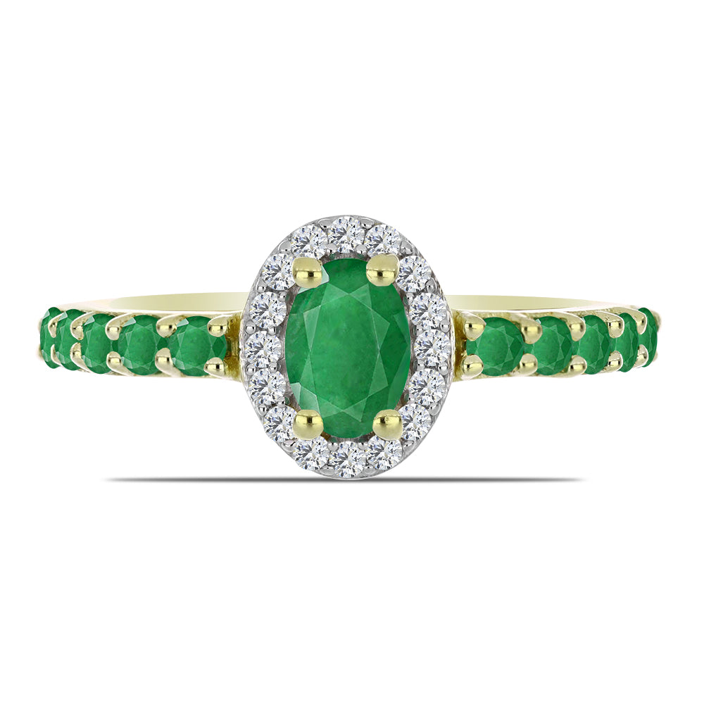 Pozlacený Stříbrný Prsten s Zambijským Smaragdem a Bílým Topazem 1 