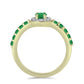 Pozlacený Stříbrný Prsten s Zambijským Smaragdem a Bílým Topazem