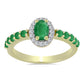 Pozlacený Stříbrný Prsten s Zambijským Smaragdem a Bílým Topazem
