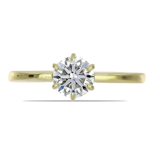 Pozlacený Stříbrný Prsten s Certifikovaný Diamantem pěstovaný v laboratoři