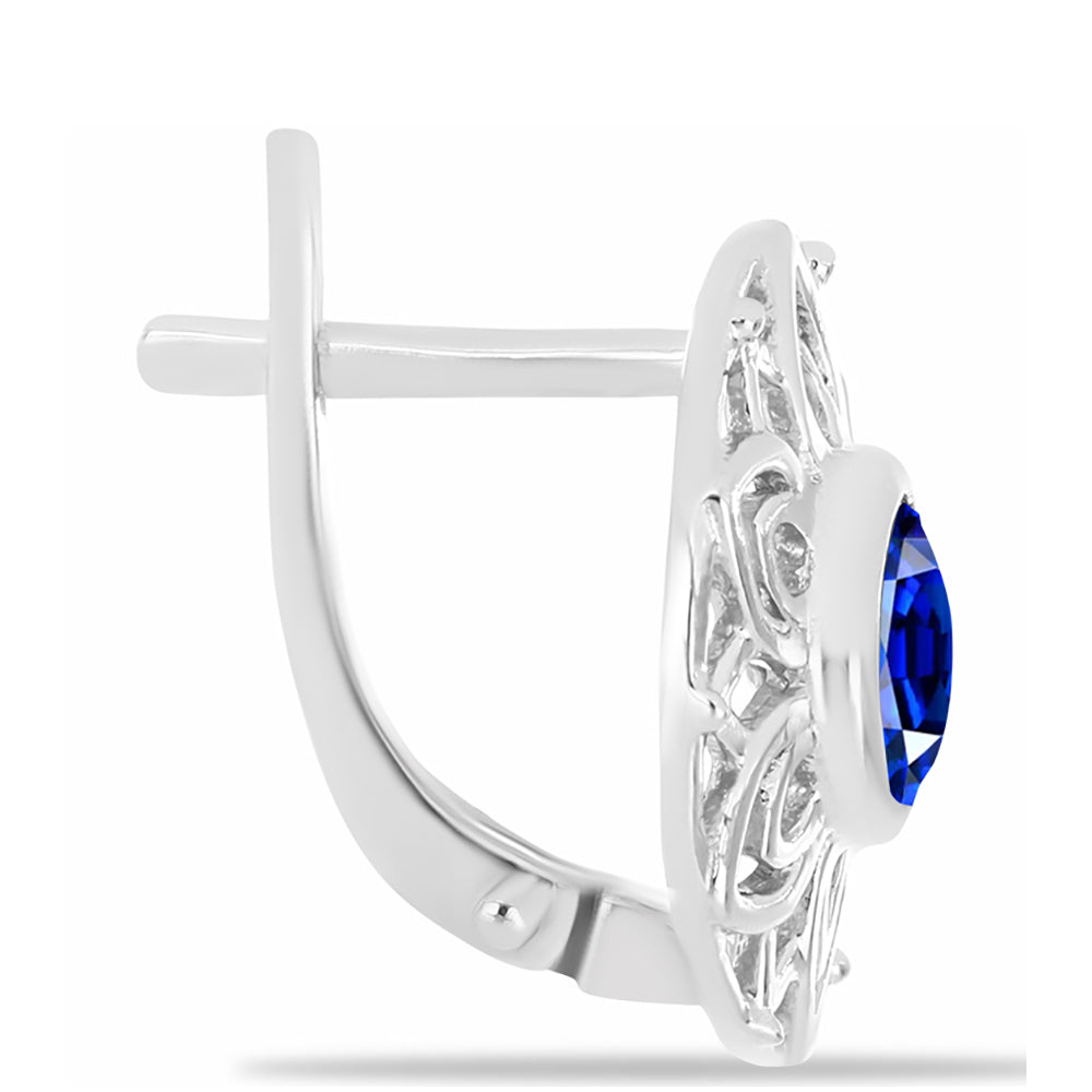 925 / 1000 Sterlingové Stříbro Náušnice s Australským Modrým Safírem 2 