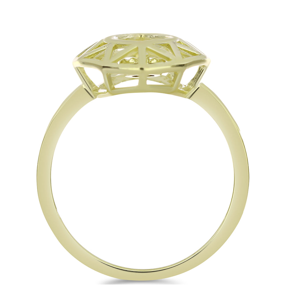 Pozlacené Stříbro 925/1000 - Prsten s Cognac Diamantem - Karátové číslo: 0.01. přibližná hmotnost: 2.43 gramů 2 