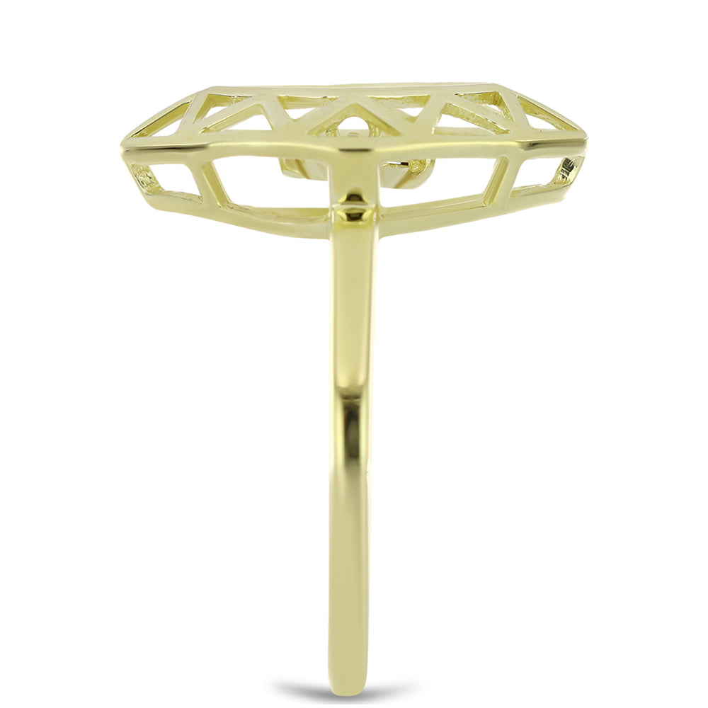 Pozlacené Stříbro 925/1000 - Prsten s Cognac Diamantem - Karátové číslo: 0.01. přibližná hmotnost: 2.43 gramů 4 