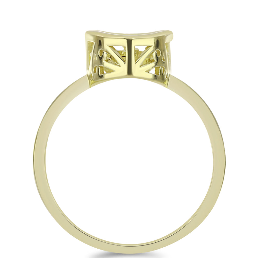 Pozlacené Stříbro 925/1000 - Prsten s Cognac Diamantem - Karátové číslo: 0.01. přibližná hmotnost: 2.53 gramů 2 