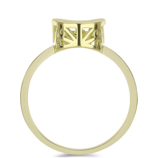 Pozlacené Stříbro 925/1000 - Prsten s Cognac Diamantem - Karátové číslo: 0.01. přibližná hmotnost: 2.53 gramů