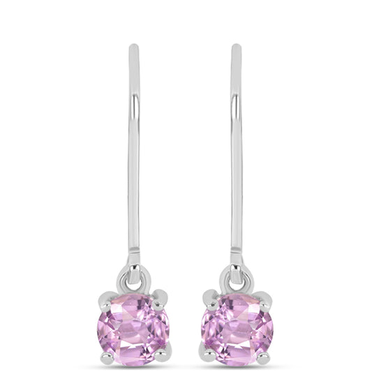 Stříbro 925/1000 Náušnice s Kunzitem z Pala - Karátové číslo: 1.38. přibližná hmotnost: 1.68 gramů