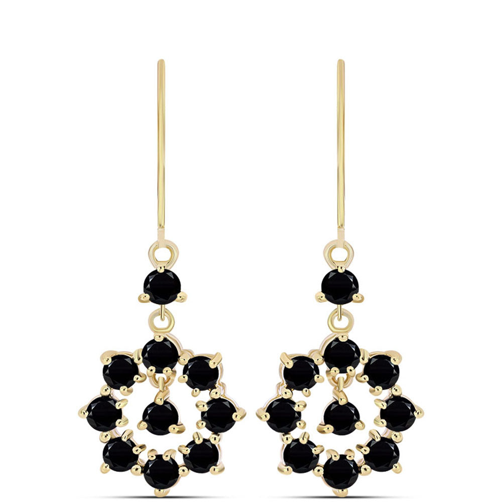 Pozlacené Stříbrné Náušnice s Černým Onyxem