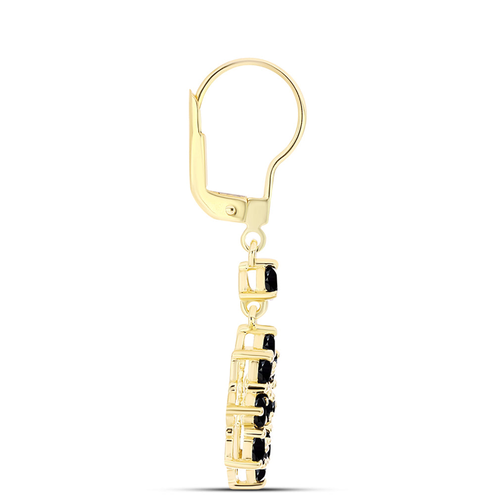 Pozlacené Stříbrné Náušnice s Černým Onyxem