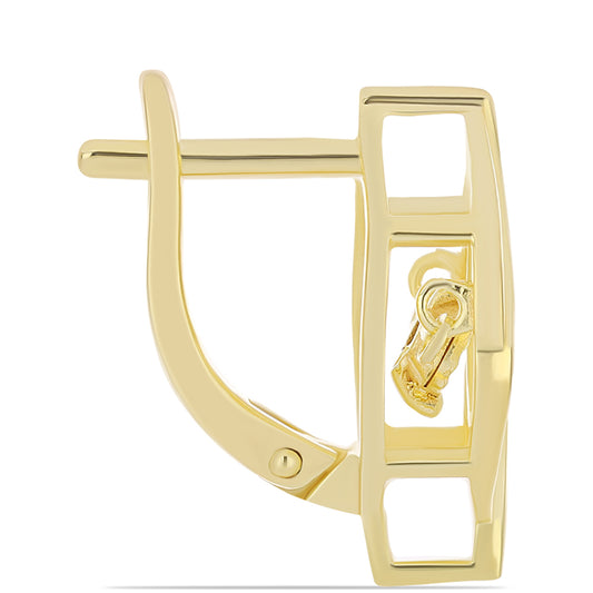 Pozlacené Stříbro 925/1000 - Náušnice s Cognac Diamantem - Karátové číslo: 0.01. přibližná hmotnost: 4.36 gramů