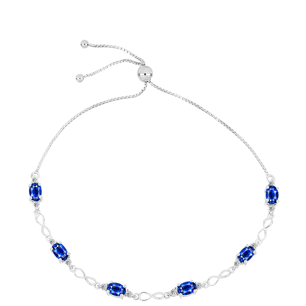 Stříbrný Náramek s Australským Modrým Safírem a Bílým Topazem 1 