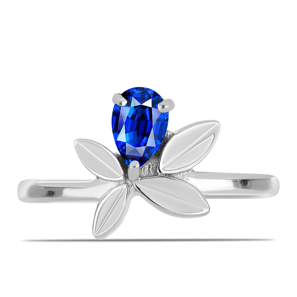 Stříbro 925/1000 - Prsten s Australským Modrým Safírem - Karátové číslo: 0.54. přibližná hmotnost: 2.43 gramů 1 