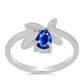Stříbro 925/1000 - Prsten s Australským Modrým Safírem - Karátové číslo: 0.54. přibližná hmotnost: 2.43 gramů