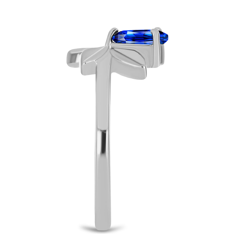 Stříbro 925/1000 - Prsten s Australským Modrým Safírem - Karátové číslo: 0.54. přibližná hmotnost: 2.43 gramů 4 