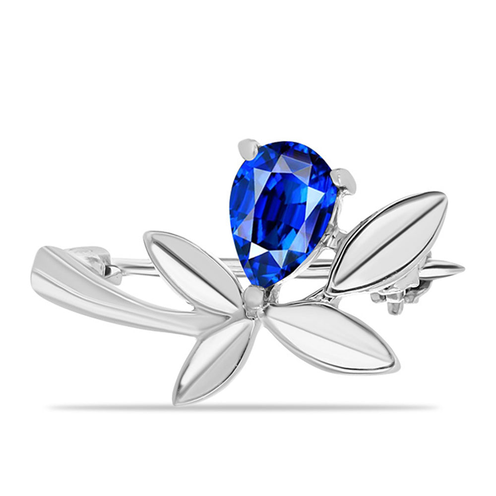 Stříbro 925/1000 - Brož s Australským Modrým Safírem - Karátové číslo: 0.57. přibližná hmotnost: 1.66 gramů 1 