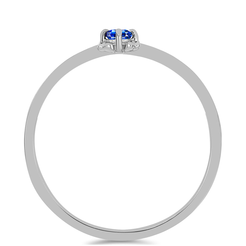 Stříbro 925/1000 - Prsten s Australským Modrým Safírem - Karátové číslo: 0.16. přibližná hmotnost: 1.45 gramů 2 