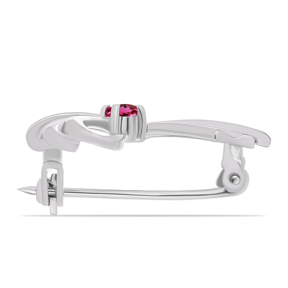 Stříbro 925/1000 - Brož s Cruizero Rubelitem - Karátové číslo: 0.23. přibližná hmotnost: 2.45 gramů 2 