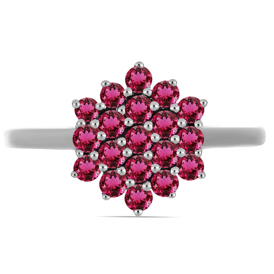 Stříbro 925/1000 - Prsten s Cruizero Rubelitem - Karátové číslo: 0.72. přibližná hmotnost: 2.69 gramů