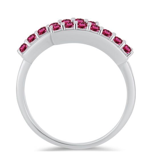 Stříbro 925/1000 - Prsten s Cruizero Rubelitem - Karátové číslo: 0.58. přibližná hmotnost: 3.03 gramů