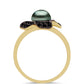 Pozlacený Stříbrný Prsten se Sladkovodní perlou v podobě Tahitské zelené iluze a Černým Spinelem z Horského Badachšánu