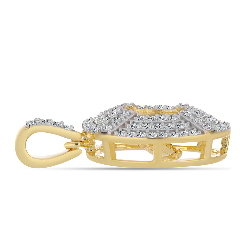 Pozlacené Stříbro 925/1000 - Přívěsek s Cognac Diamantem a Bílým Topazem - Karátové číslo: 0.62. přibližná hmotnost: 3.04 gramů 2 