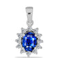 Stříbro 925/1000 - Přívěsek s Australským Modrým Safírem a Bílým Topazem - Karátové číslo: 2.35. přibližná hmotnost: 2.23 gramů