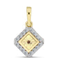 Pozlacené stříbro 925/1000 Přívěsek s Cognac Diamantem a Bílým Topazem - Karátové číslo: 0.2. přibližná hmotnost: 1.29 gramů