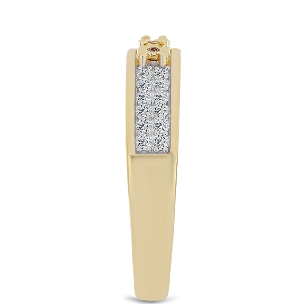 Pozlacený 925 / 1000 Sterlingové Stříbro Prsten s Cognac Diamantem a Bílým Topazem 4 