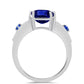 Stříbrný Prsten s Australským Modrým Safírem a Bílým Topazem