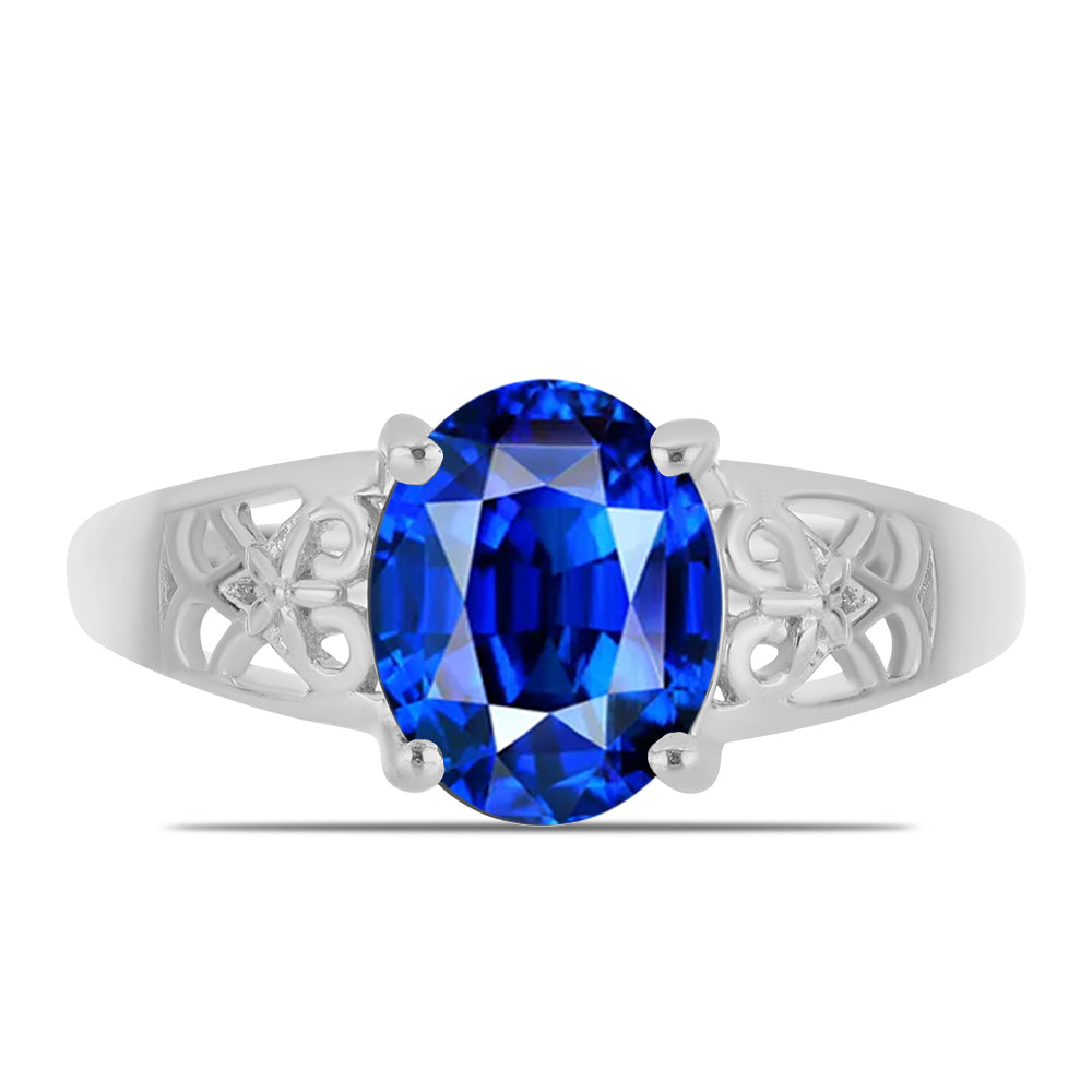 Stříbrný Prsten s Australským Modrým Safírem