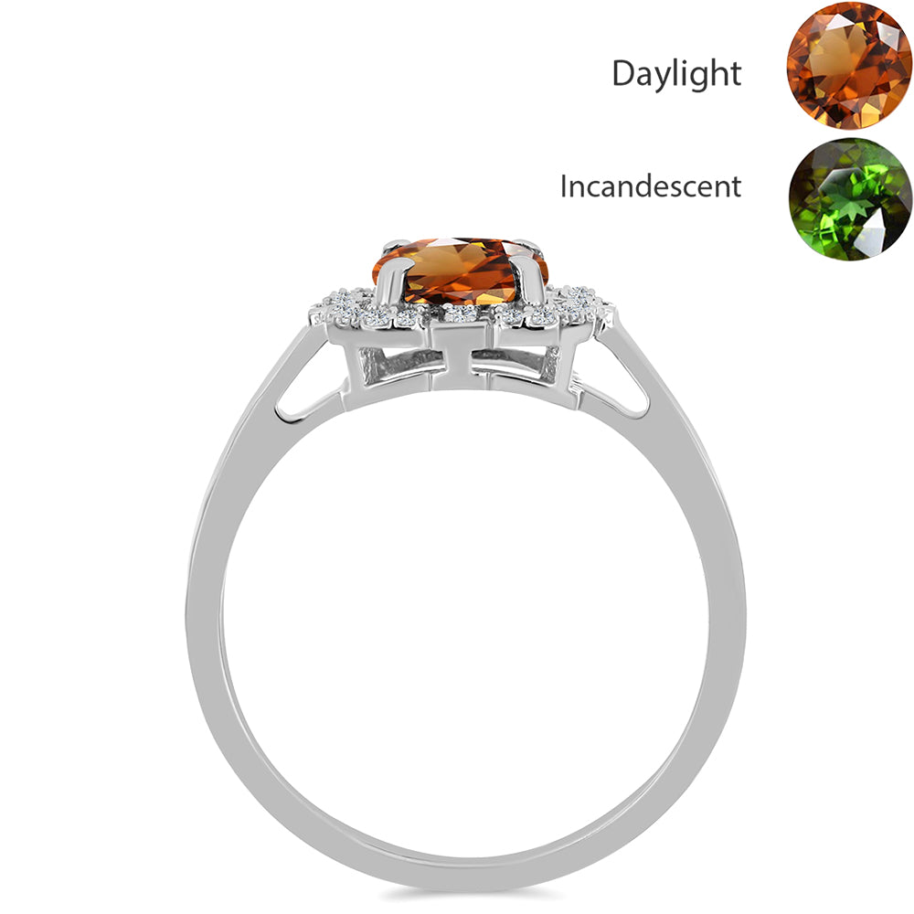 Stříbro 925/1000 - Prsten s Certifikovaný Anatolským zultanitem pěstovaný v laboratoři a Bílým Topazem - Karátové číslo: 2.37. přibližná hmotnost: 3.56 gramů 2 