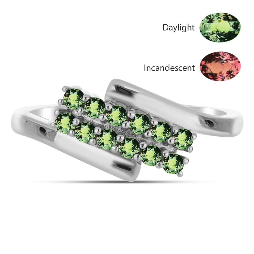 Stříbro 925/1000 - Prsten s Přírodním Alexandritem - Karátové číslo: 0.44. přibližná hmotnost: 2.5 gramů 1 