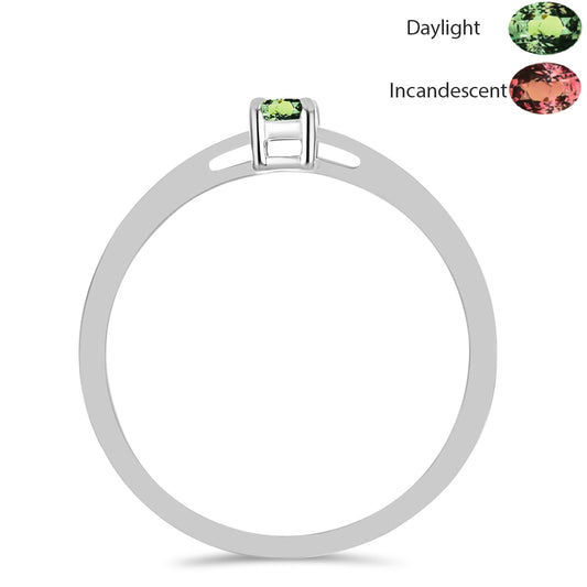 Stříbro 925/1000 - Prsten s Přírodním Alexandritem - Karátové číslo: 0.2. přibližná hmotnost: 1.58 gramů