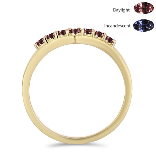 Pozlacený Stříbrný Prsten s Tsivorským Měňavým Granátem