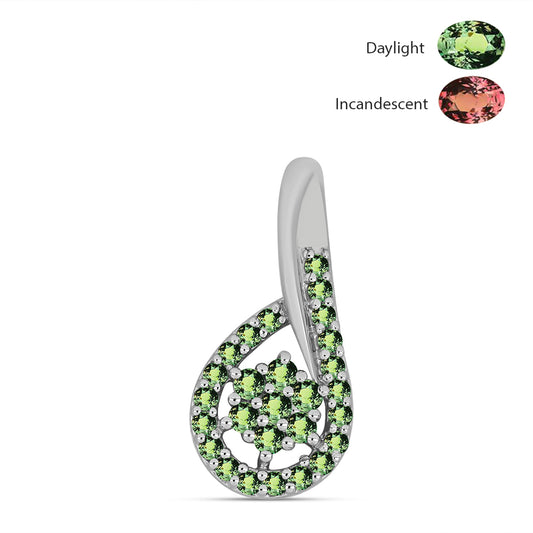 Stříbro 925/1000 - Přívěsek s Přírodním Alexandritem - Karátové číslo: 0.63. přibližná hmotnost: 1.75 gramů