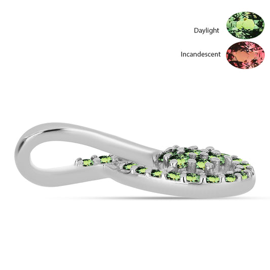 Stříbro 925/1000 - Přívěsek s Přírodním Alexandritem - Karátové číslo: 0.63. přibližná hmotnost: 1.75 gramů