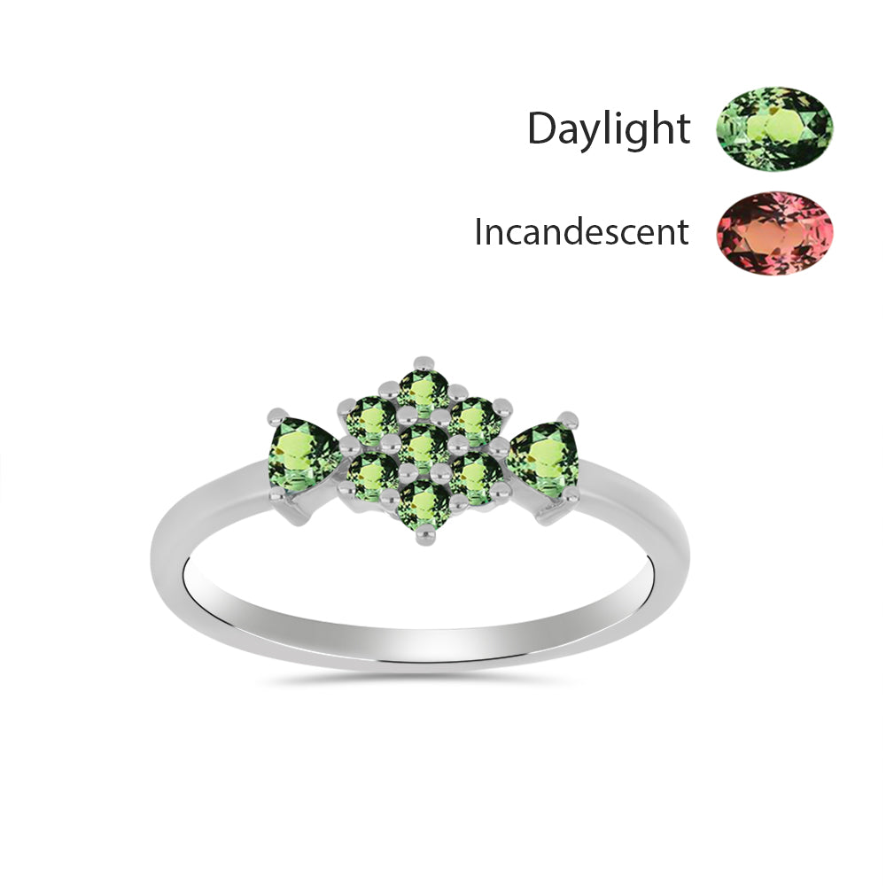 Stříbro 925/1000 - Prsten s Přírodním Alexandritem - Karátové číslo: 0.52. přibližná hmotnost: 1.92 gramů 3 