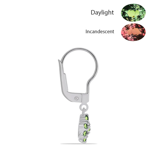 Stříbrné Náušnice s Přírodním Alexandritem