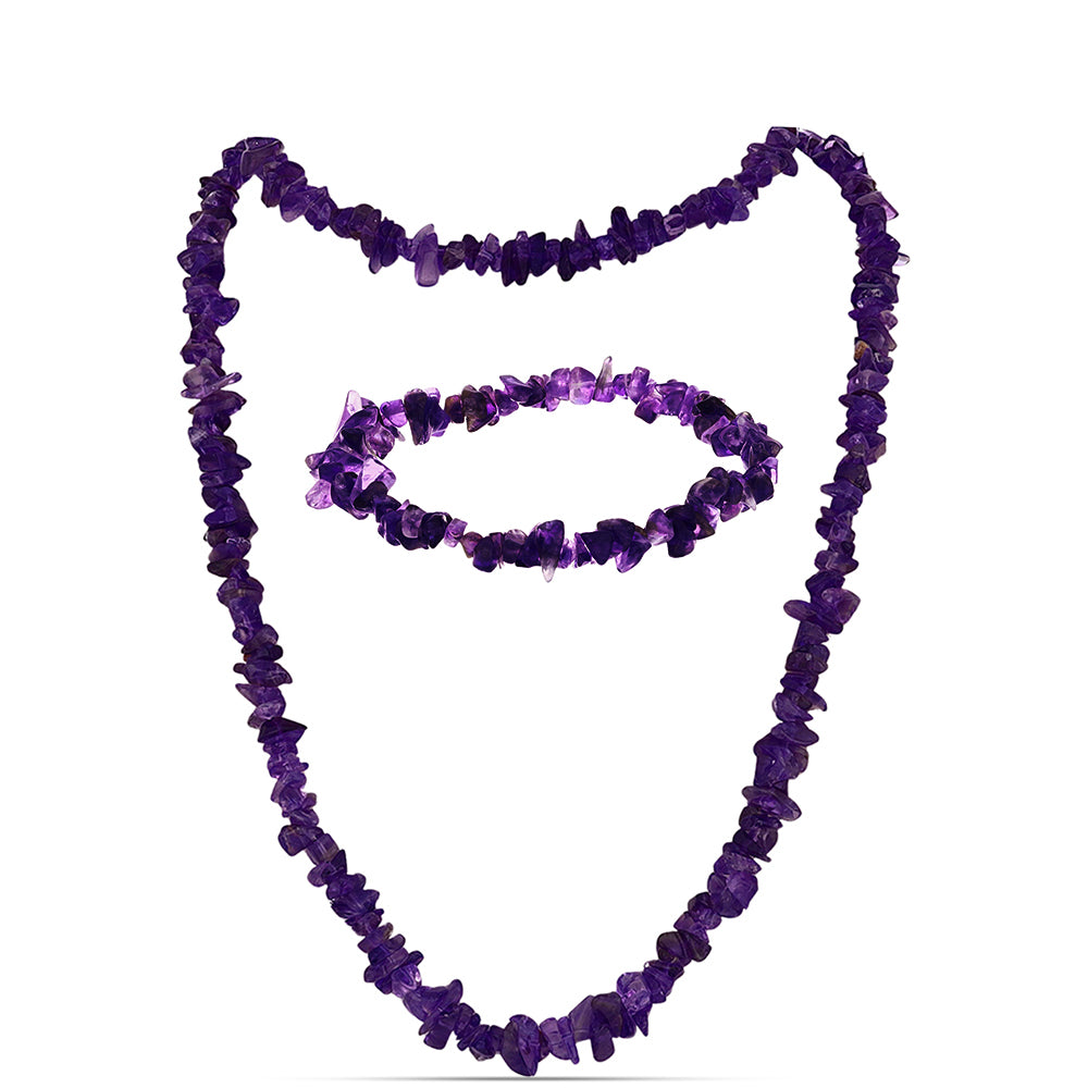 Nugetová Sada s Marockým Ametystem - Karátové číslo: 219.62. přibližná hmotnost: 43.92 gramů ( Náhrdelník+Náramek ) 1 