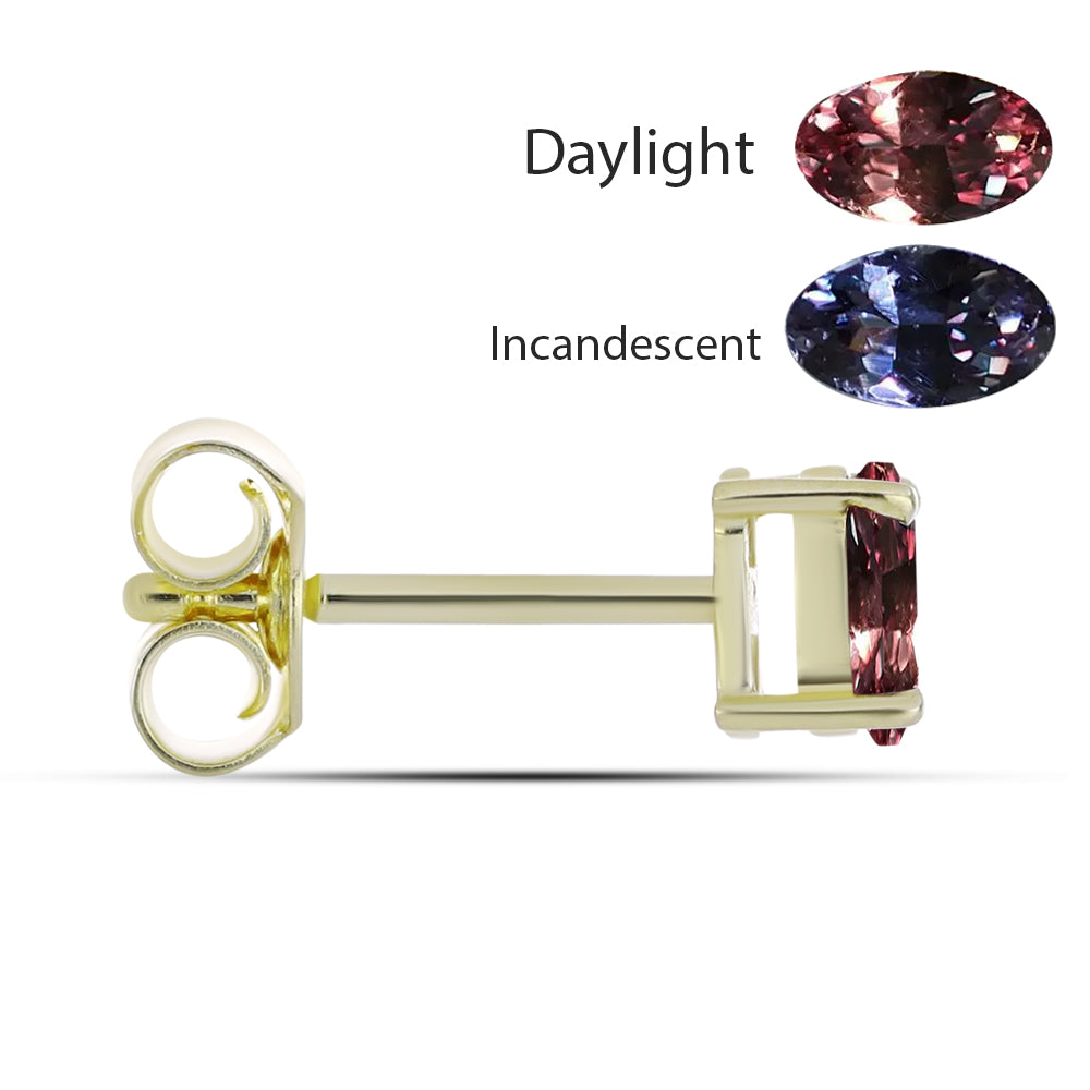 Pozlacené stříbro 925/1000 Náušnice s Tsivorským Měňavým Granátem - Karátové číslo: 0.59. přibližná hmotnost: 0.84 gramů 2 