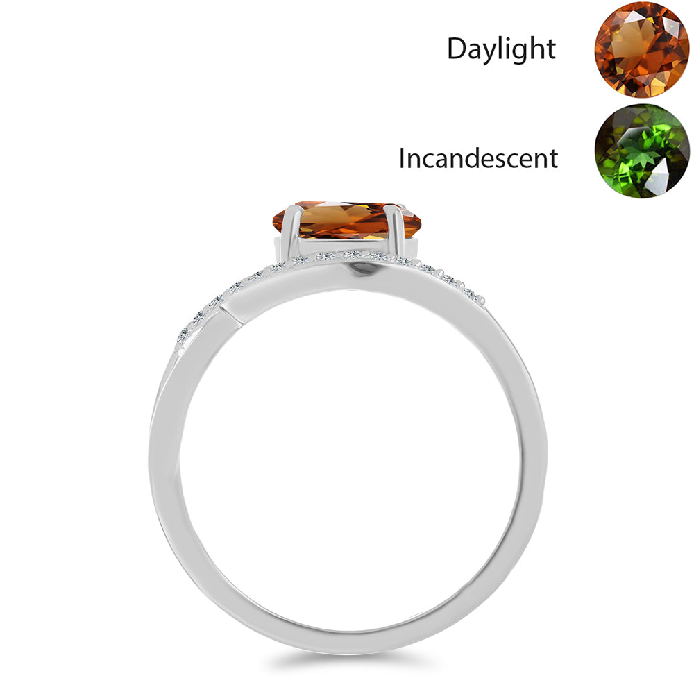 Stříbro 925/1000 - Prsten s Certifikovaný Anatolským zultanitem pěstovaný v laboratoři a Bílým Topazem - Karátové číslo: 1.64. přibližná hmotnost: 2.93 gramů 3 