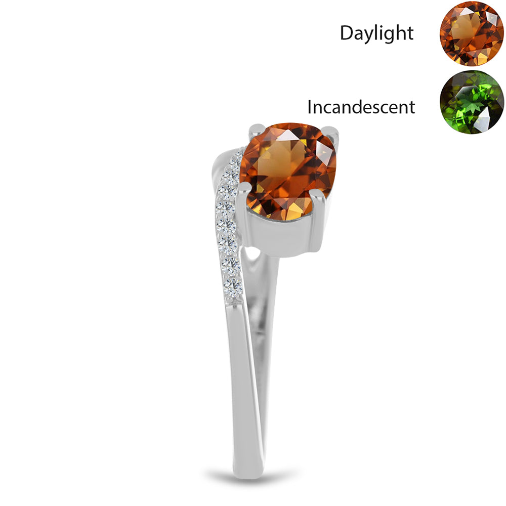 Stříbro 925/1000 - Prsten s Certifikovaný Anatolským zultanitem pěstovaný v laboratoři a Bílým Topazem - Karátové číslo: 1.64. přibližná hmotnost: 2.93 gramů 4 