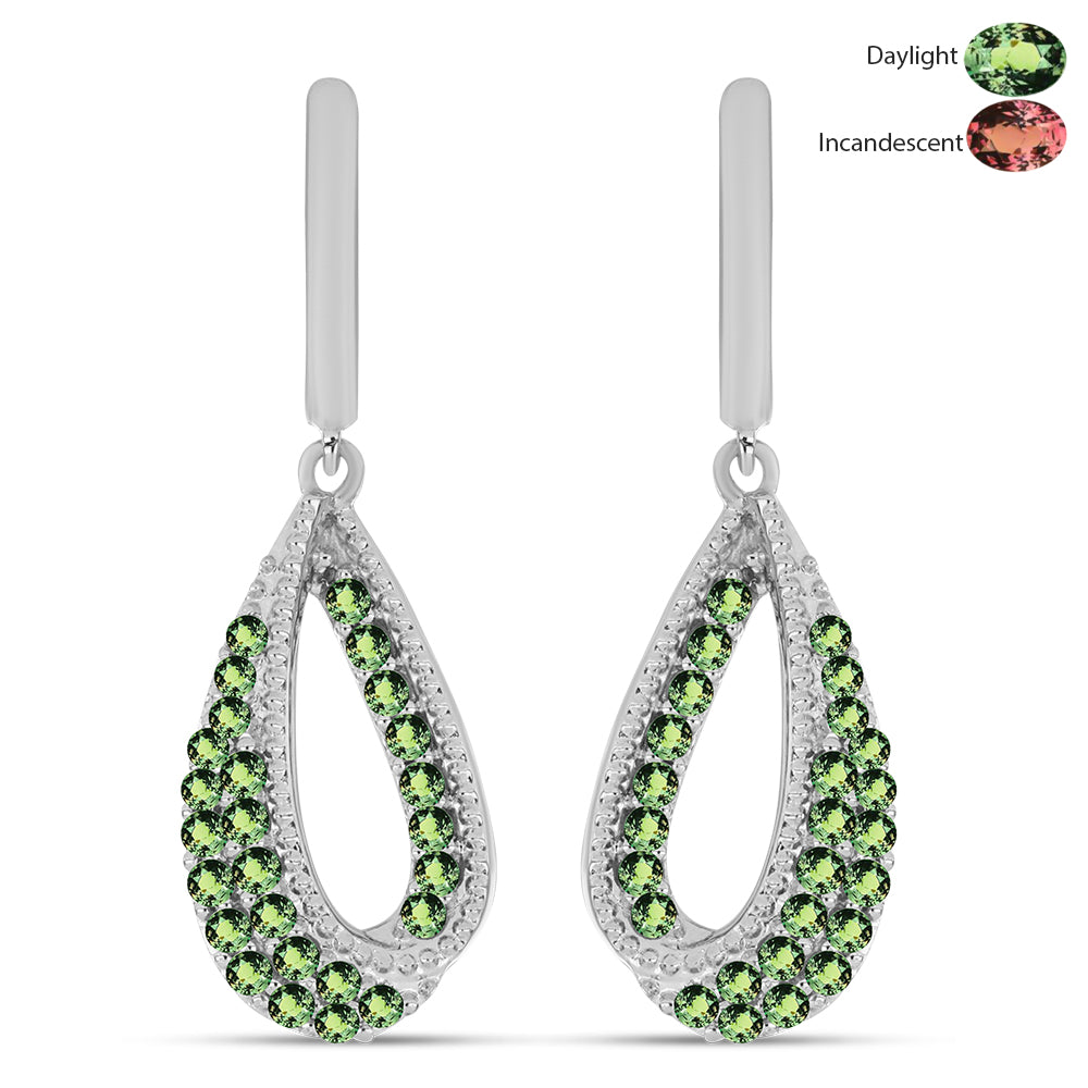 Stříbrné Náušnice s Přírodním Alexandritem