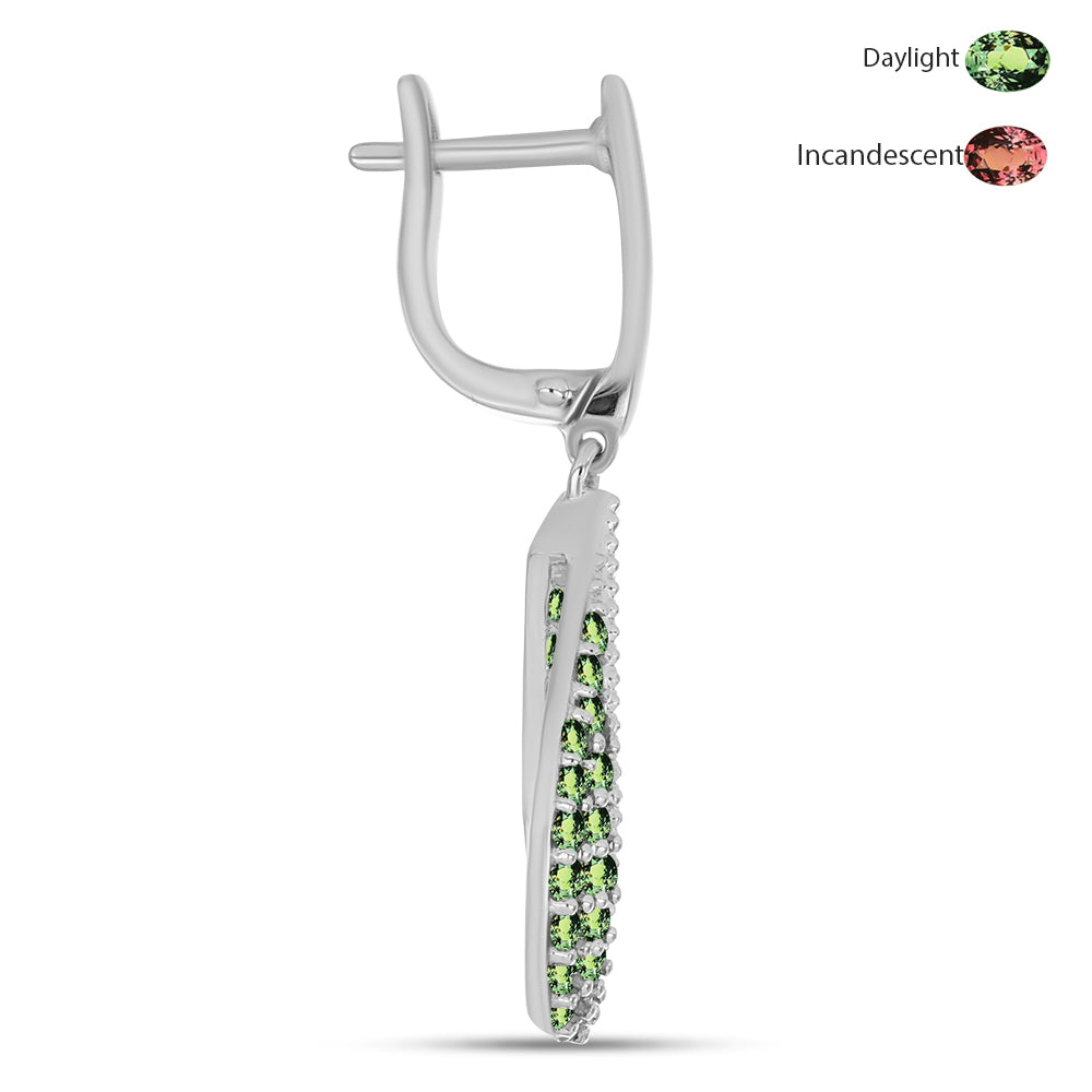 Stříbrné Náušnice s Přírodním Alexandritem