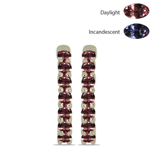 Pozlacené Stříbrné Náušnice s Tsivorským Měňavým Granátem