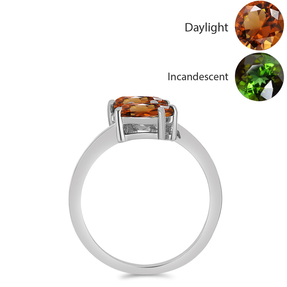 Stříbro 925/1000 - Prsten s Certifikovaný Anatolským zultanitem pěstovaný v laboratoři a Bílým Topazem - Karátové číslo: 2.23. přibližná hmotnost: 3.22 gramů 2 